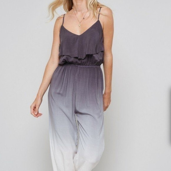 Promesa ombre tie-dye‎ spaghetti strap woven jumpsuit - Picture 1 of 8